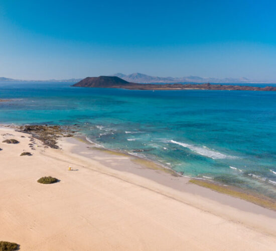 aerial view of the east coast of fuerteventura