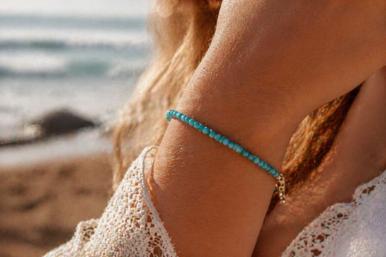 Model Beach Armband Apatit 2mm facettiert by 1STone Art & Design Custom Jewellery